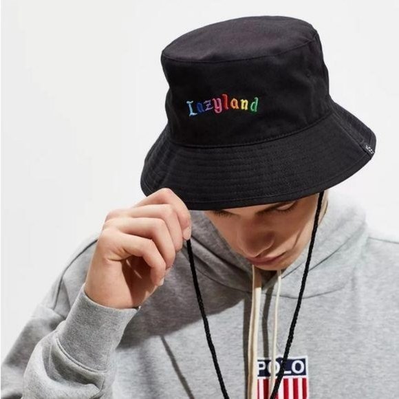 ?Lazy Oaf Lazyland black bucket hat w drawstring main image 4